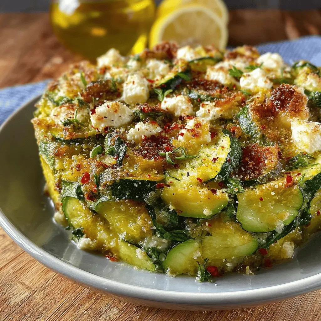 Baked Zucchini Spinach and Feta Casserole