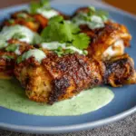 Delicious Peruvian Chicken with Creamy Green Sauce Recipe