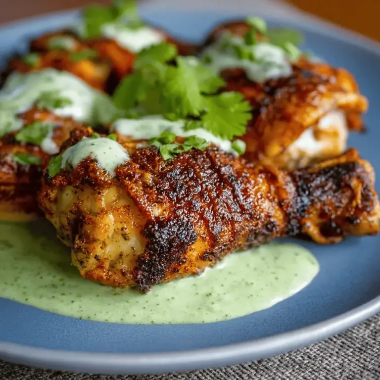 Delicious Peruvian Chicken with Creamy Green Sauce Recipe
