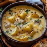 Hearty Cheddar Garlic Herb Potato Soup Recipe