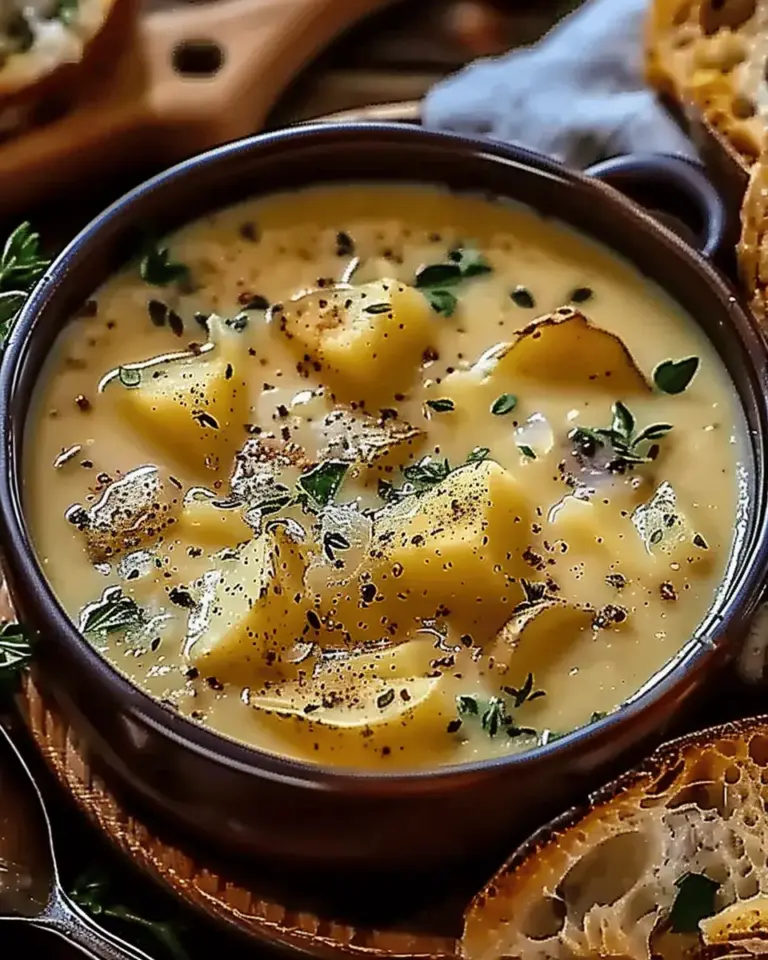 Hearty Cheddar Garlic Herb Potato Soup Recipe