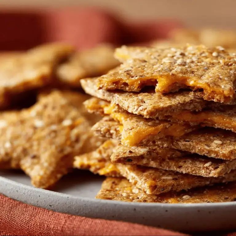 crunchy Whole Grain Crackers with Cheese