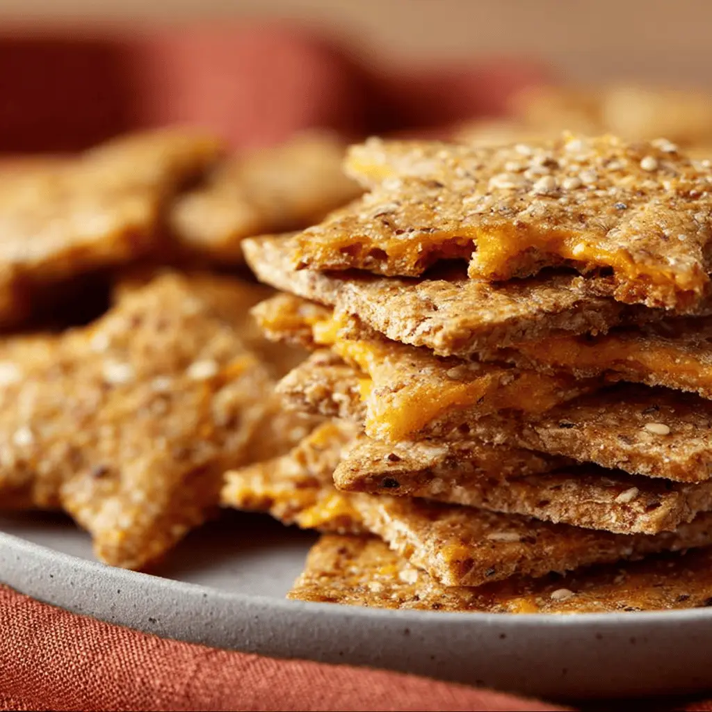 Crunchy Whole Grain Crackers with Cheese: Easy and Delicious Snack