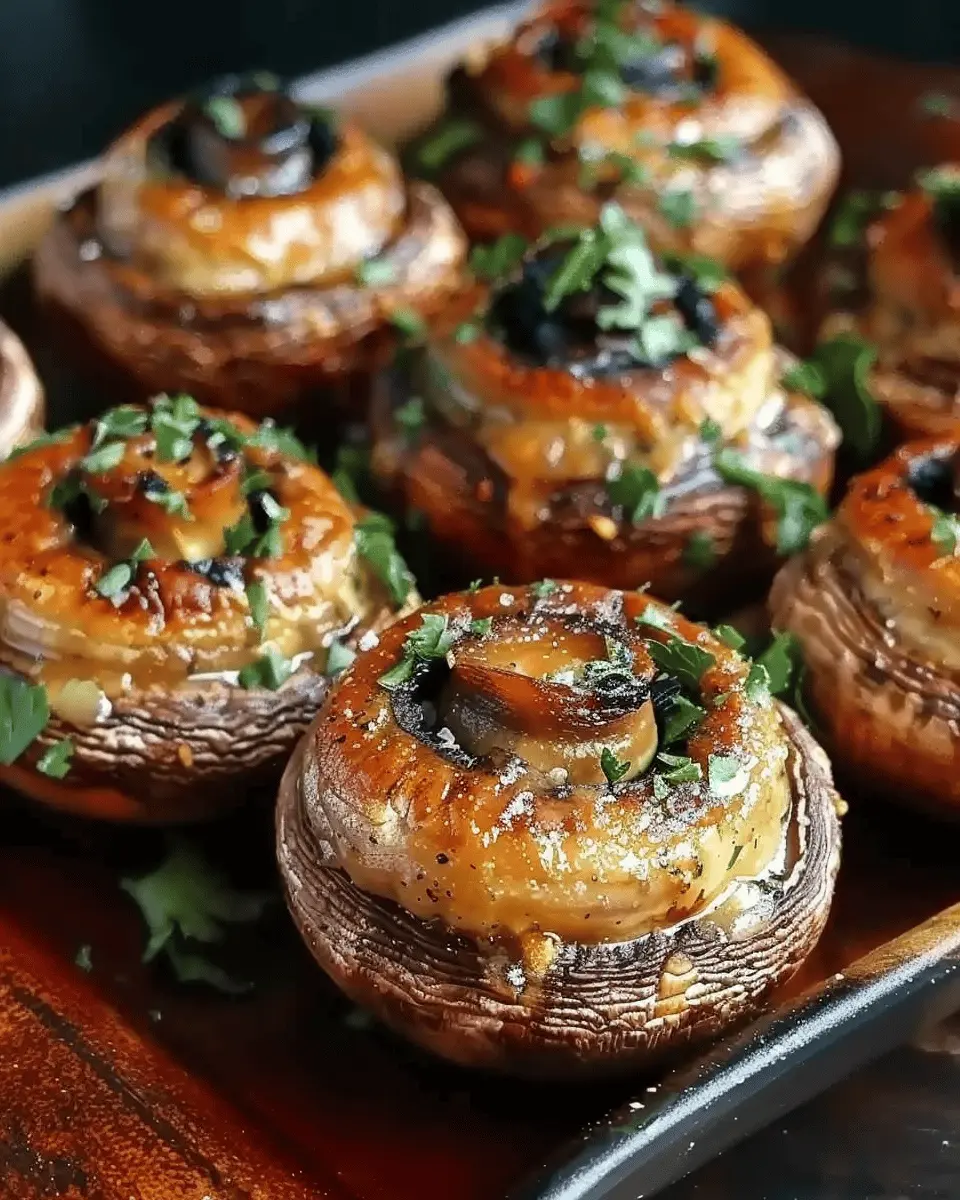 Stuffed Mushroom Eyeballs: Indulgent Appetizer with Turkey Bacon and Chicken Ham