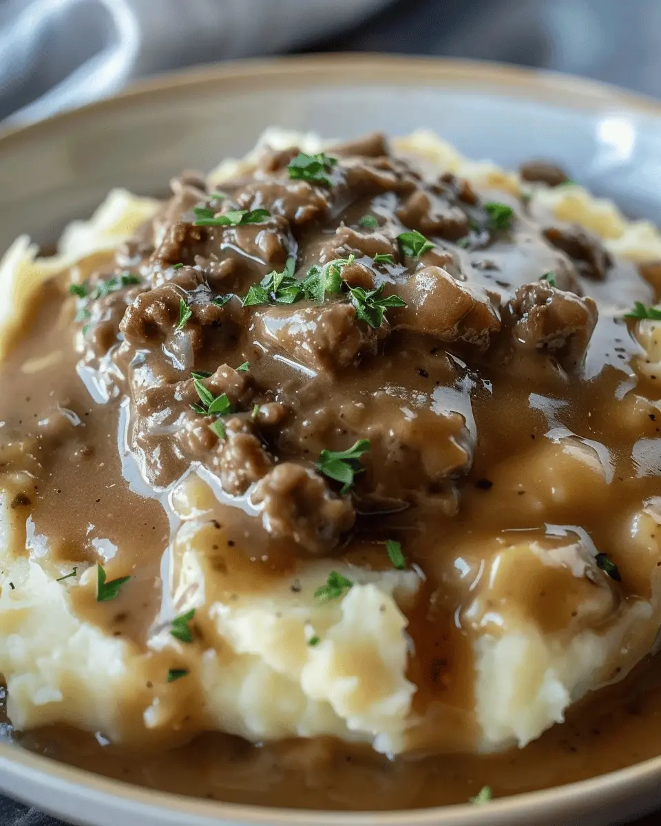 Delicious Hamburger Gravy: Indulgent Comfort Over Mashed Potatoes