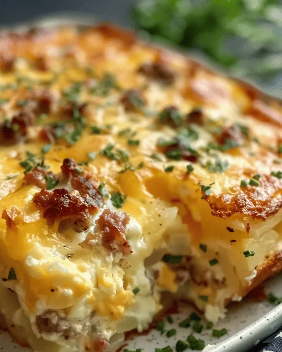 Sausage Egg Cream Cheese Casserole: Easy Beefy Comfort Food Delight