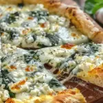 Greek Roasted Garlic Spinach White Pizza