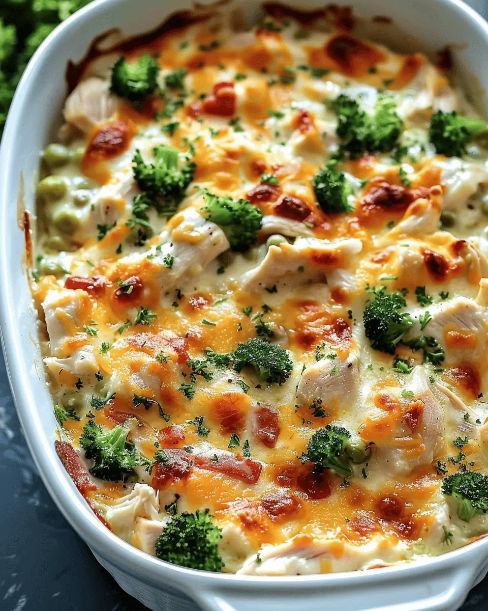 Easy Low Carb Chicken Casserole with Turkey Bacon Delight