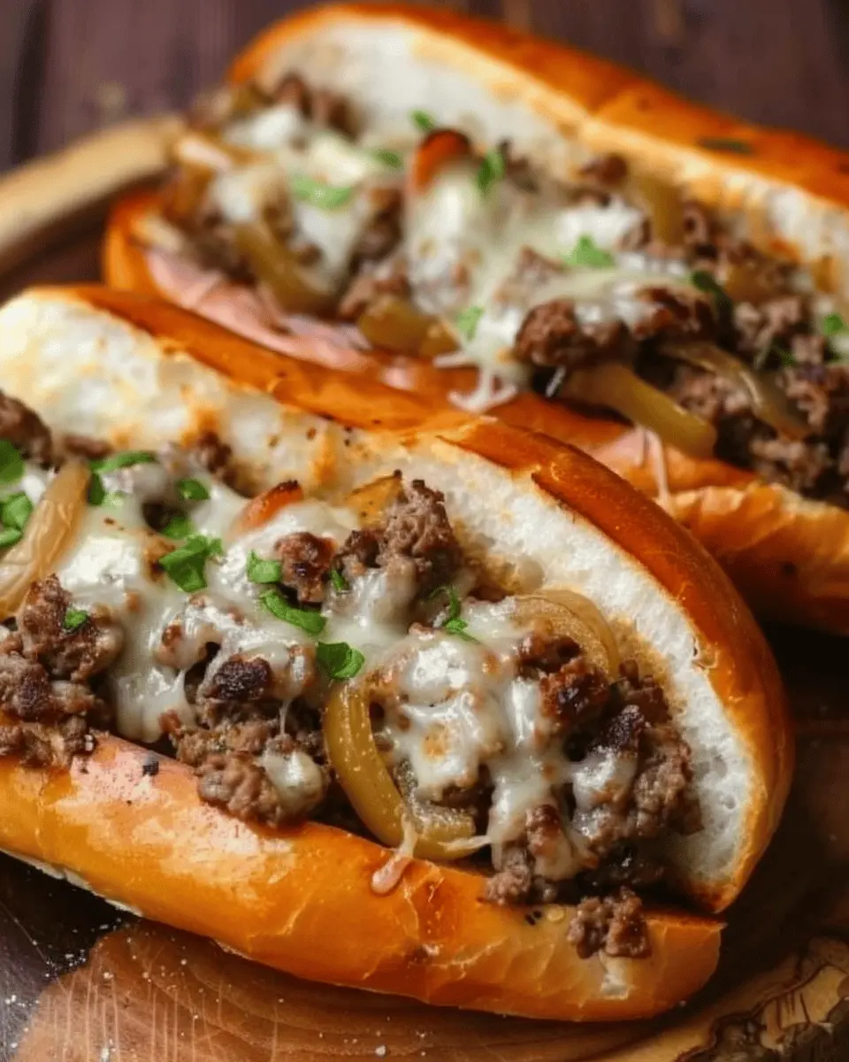Ground Beef Philly Cheesesteaks with Turkey Bacon Delight