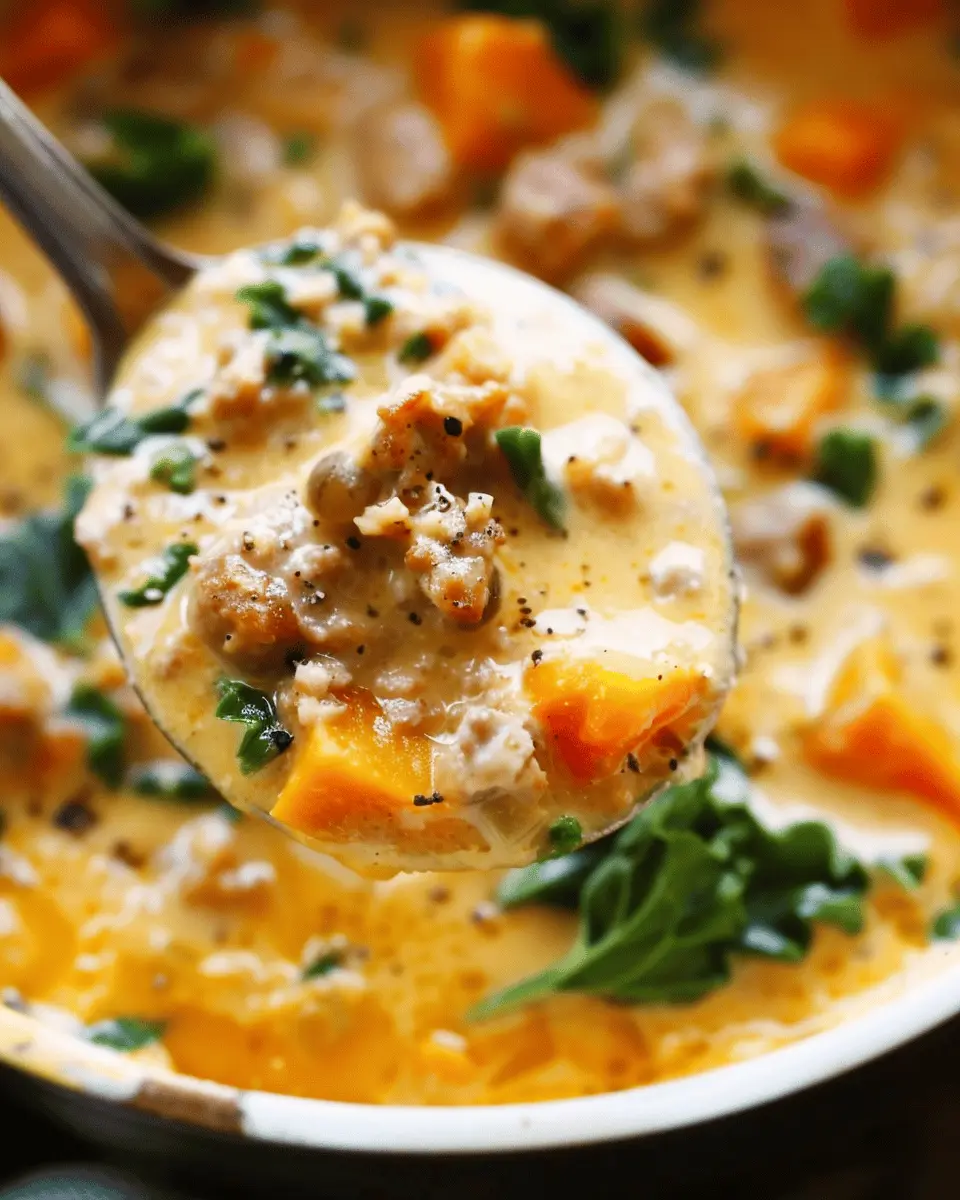 Creamy Sweet Potato and Sausage Soup