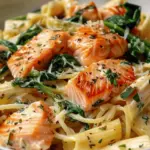 Quick Salmon & Spinach Pasta