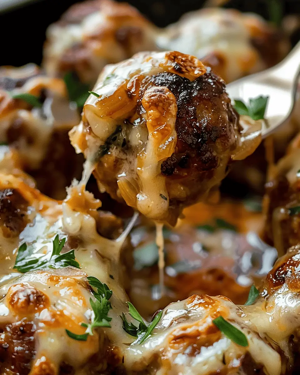 Cheesy French Onion Meatballs