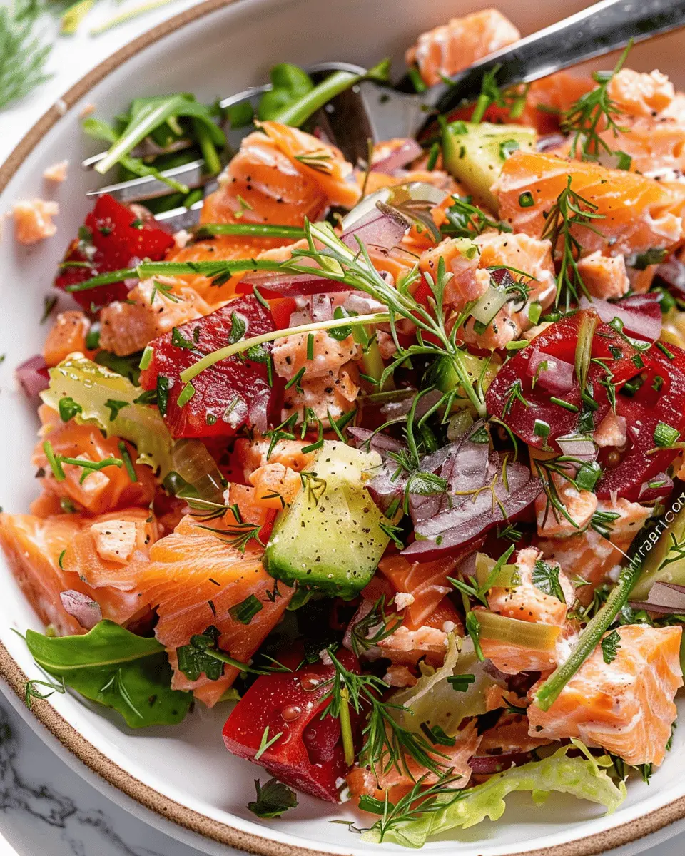 Salmon Salad: Easy, Refreshing Recipe with Turkey Bacon and Avocado