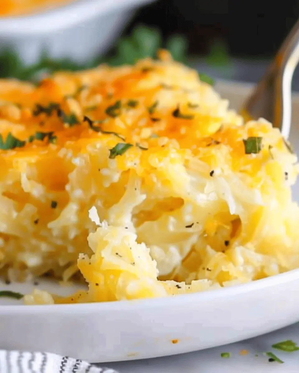 Cracker Barrel Hash Brown Casserole with Turkey Bacon and Chicken Ham