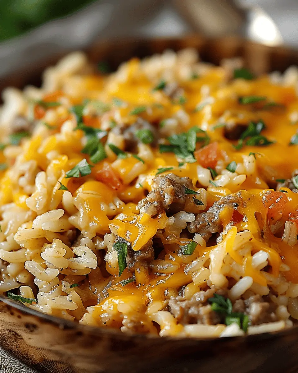 Cheesy Hamburger Rice Casserole