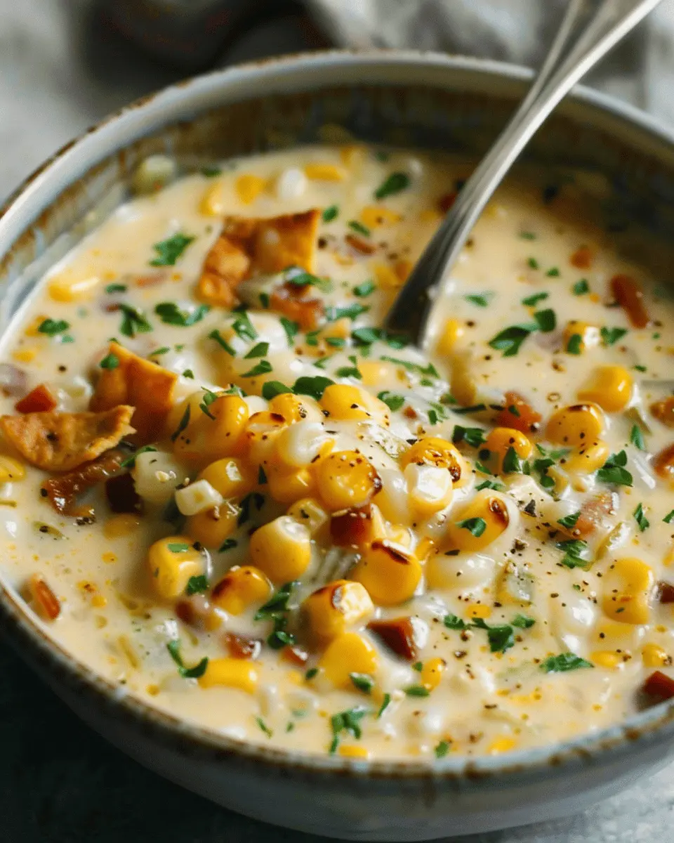 Creamy Corn Chowder Recipe with Turkey Bacon for a Cozy Meal