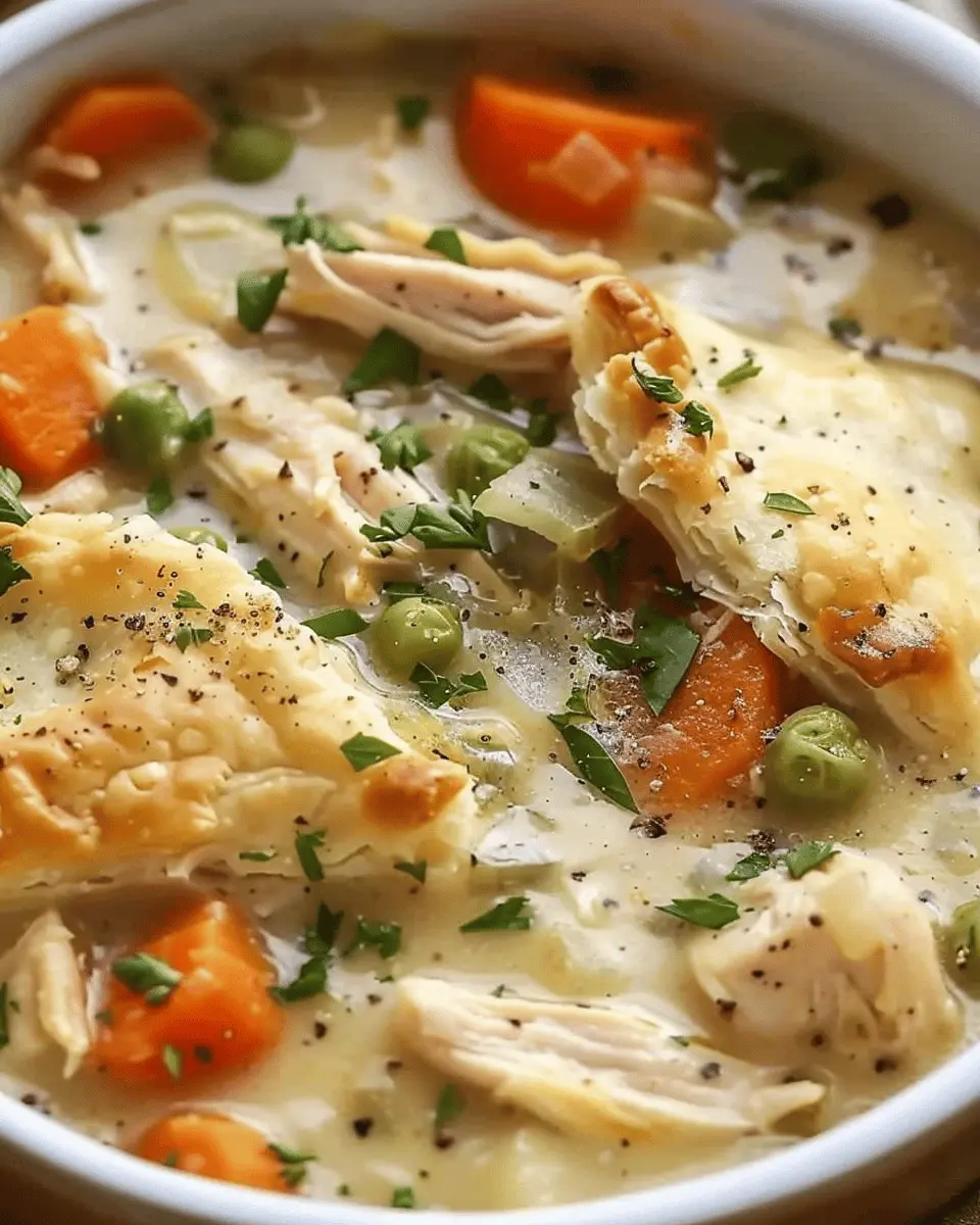High Protein Chicken Pot Pie Soup