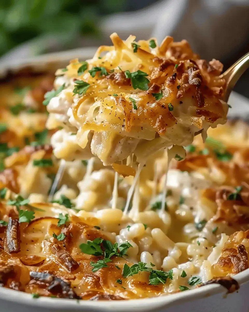 Comforting French Onion Chicken with Turkey Bacon and Cheese