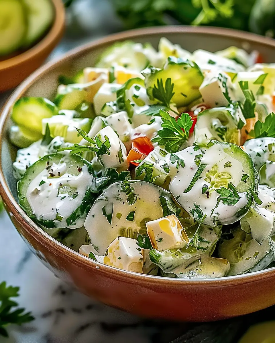 Cucumber Ranch Crack Salad: Easy Turkey Bacon &amp; Chicken Ham Delight