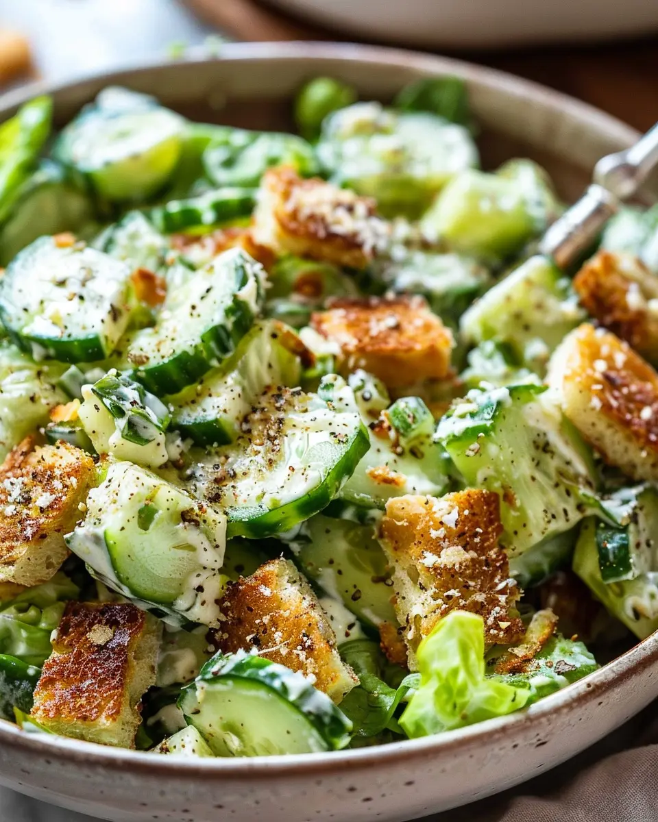 Cucumber Caesar Salad with Turkey Bacon: A Fresh Twist on Classic Flavor