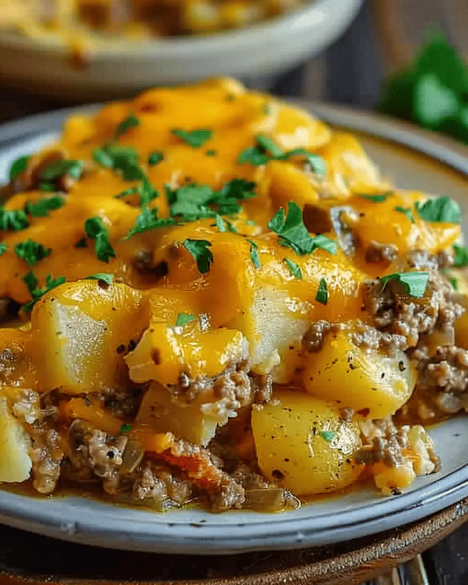 Slow Cooker Cowboy Potato Casserole with Turkey Bacon Delight