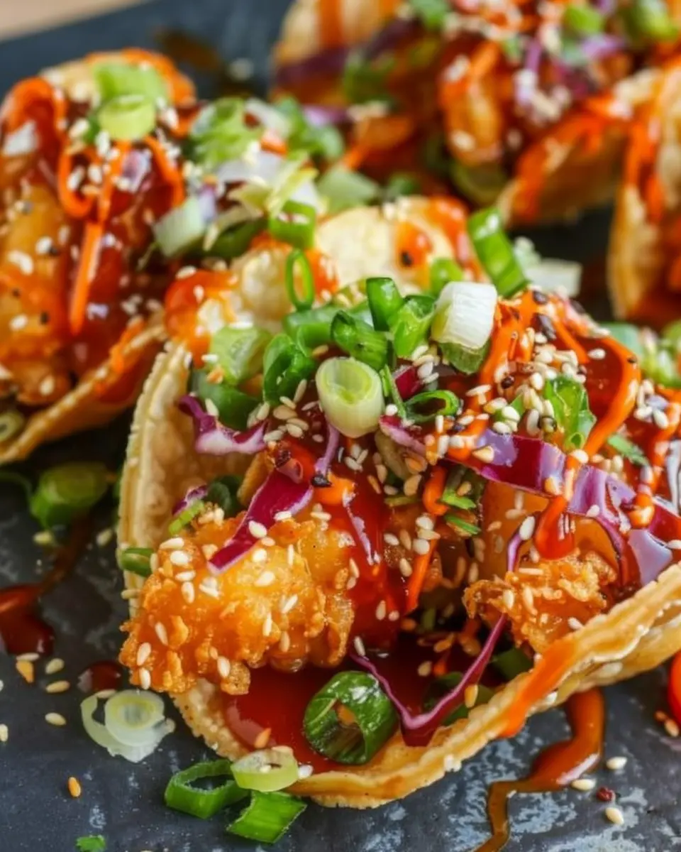 Crispy Chicken Wonton Tacos
