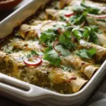 Plant-based Potato Green Chili Enchiladas