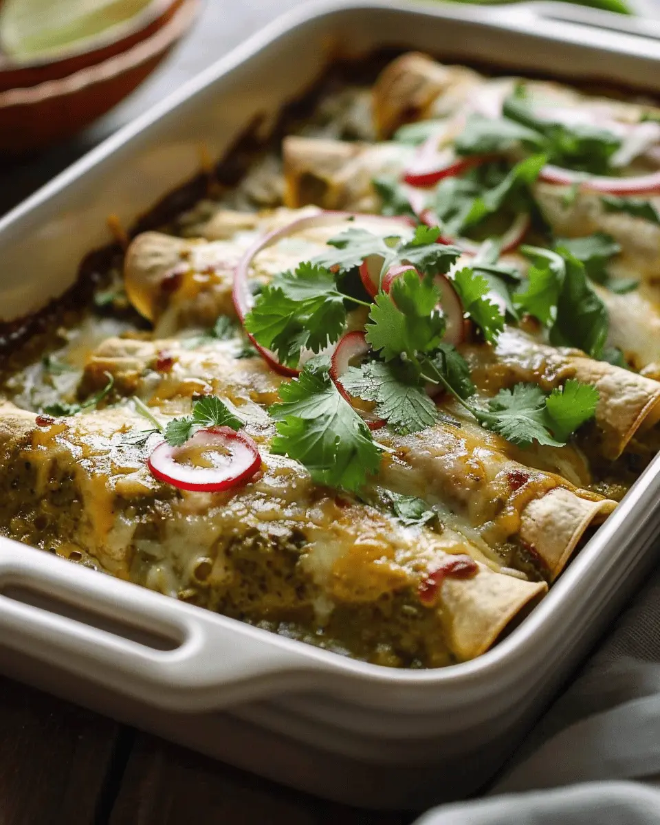 Plant-based Potato Green Chili Enchiladas: Easy and Flavorful Delight