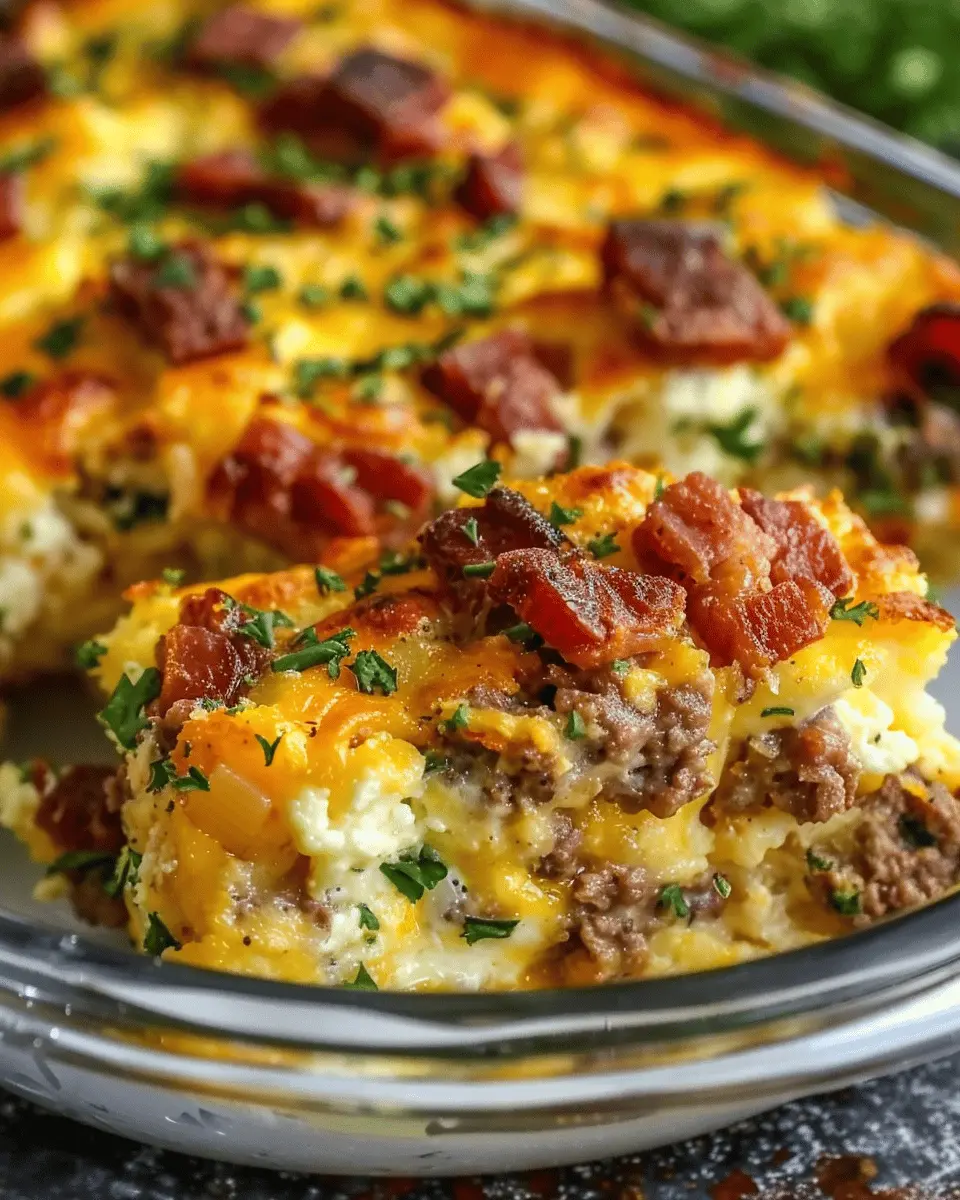Crack Breakfast Casserole: The Best Turkey Bacon &amp; Chicken Ham Delight