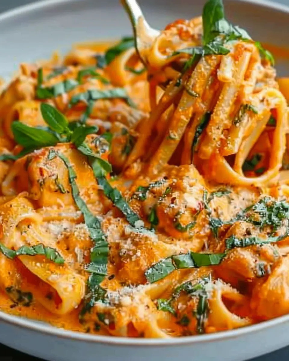 Creamy Tomato Garlic Pasta with Turkey Bacon for a Cozy Dinner