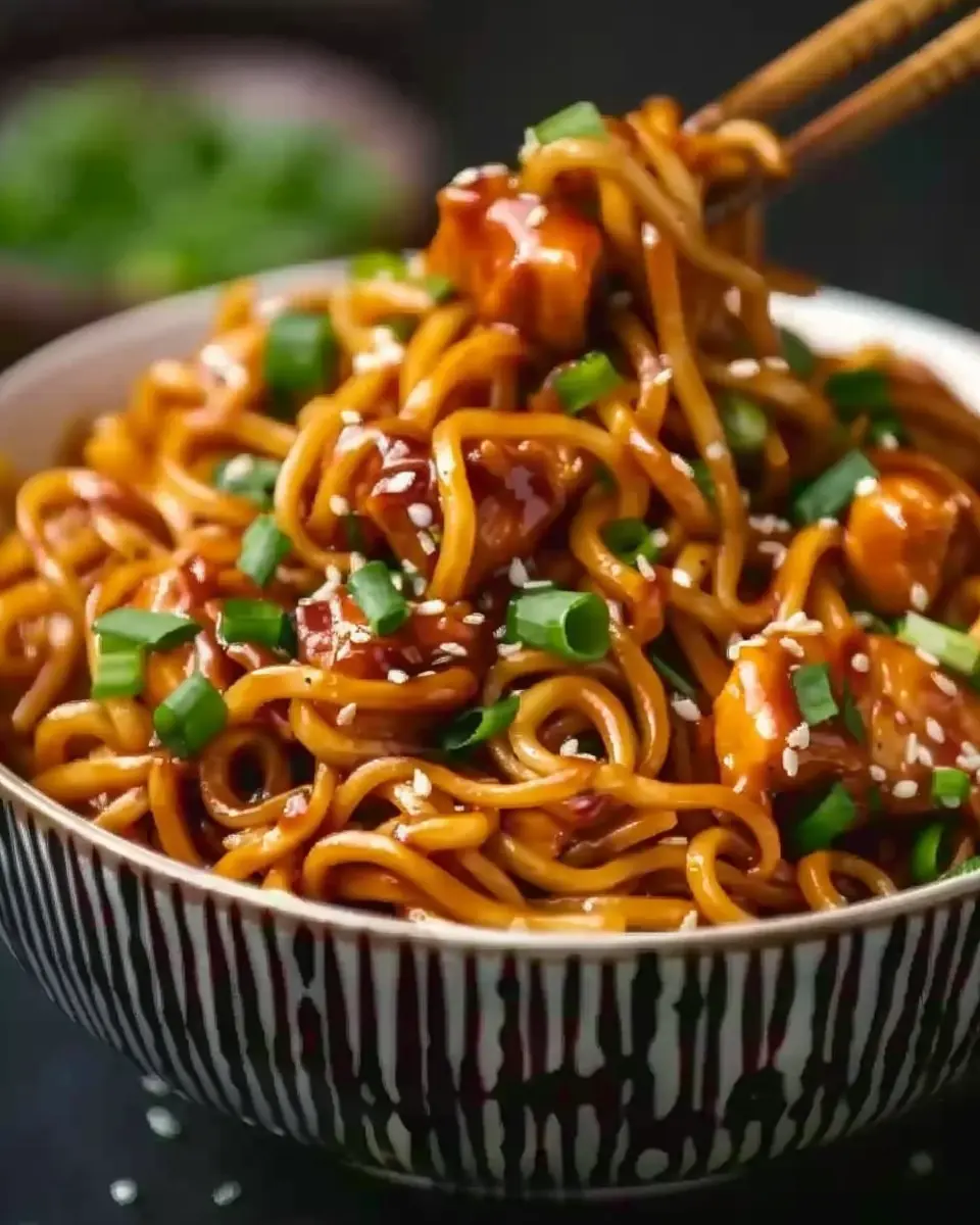 Sticky Garlic Chicken Noodles: Easy Family Dinner Recipe