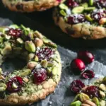 Pistachio Cranberry Wreath Cookies