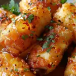 Oven Fried Feta Rolls with Chili Honey