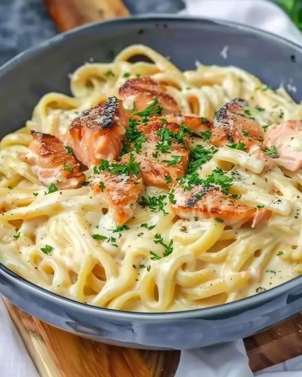 Creamy Salmon Pasta with Turkey Bacon: A Simple Indulgence