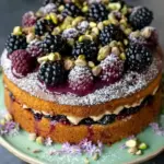 Pistachio and Blackberry Olive Oil Cake