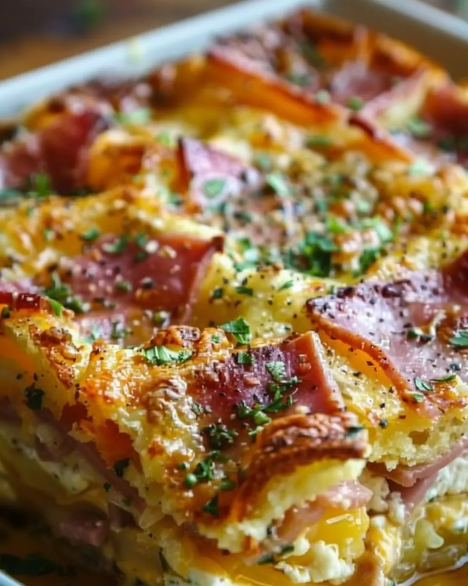 Monte Cristo Breakfast Casserole: Easy Turkey Bacon &amp; Chicken Ham Delight