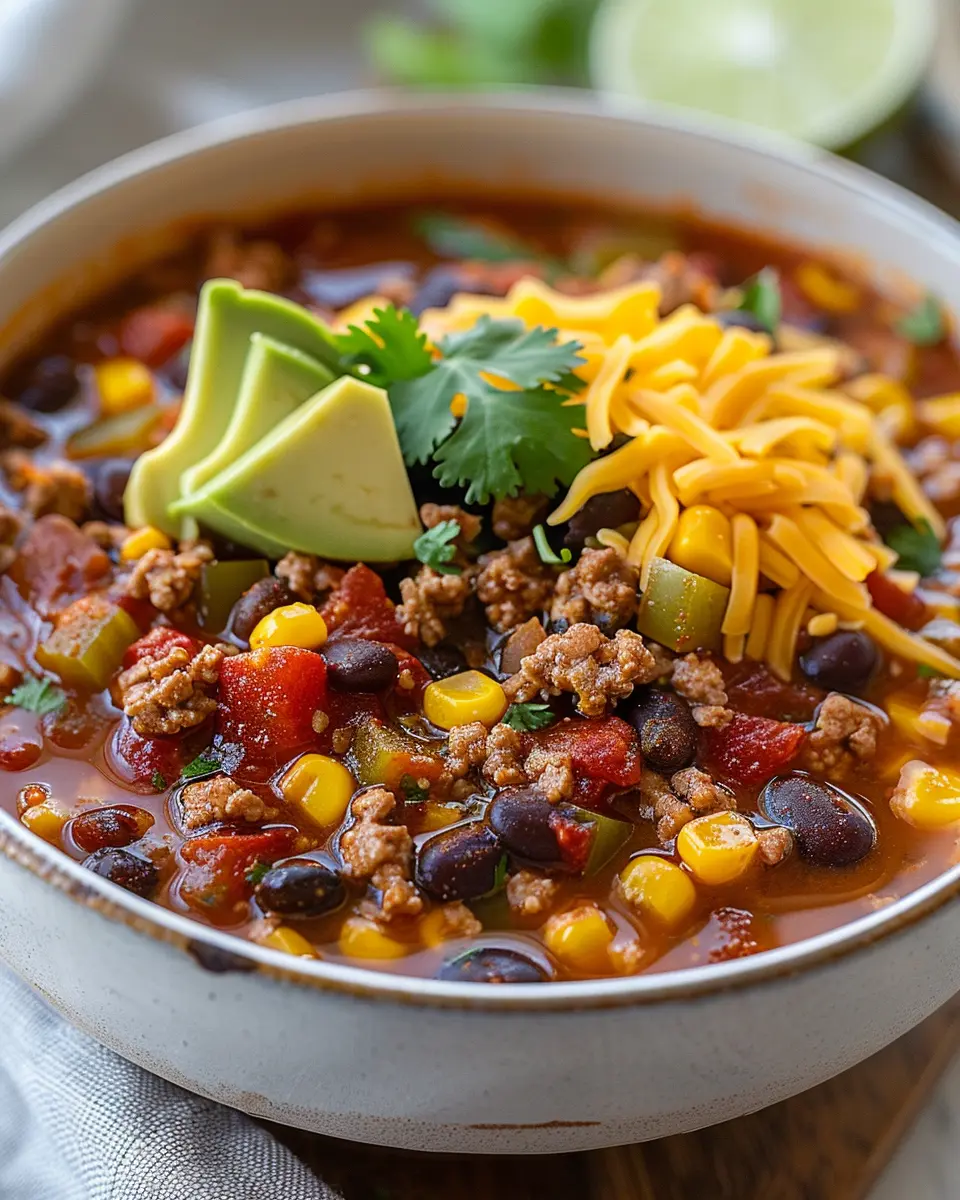 Hearty Taco Soup with Turkey Bacon for Comforting Nights