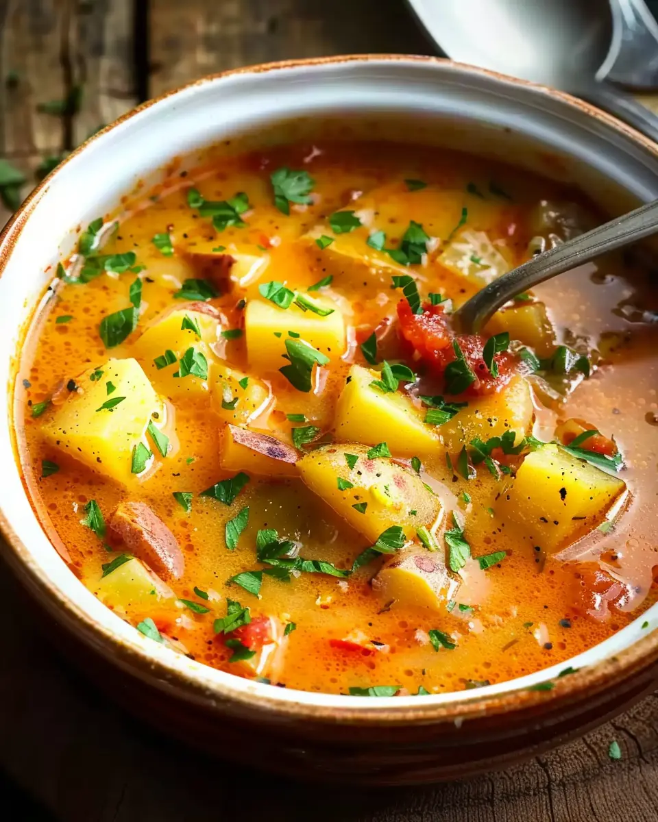 Spanish Potato Soup: Easy Comfort Food with Turkey Bacon Delight