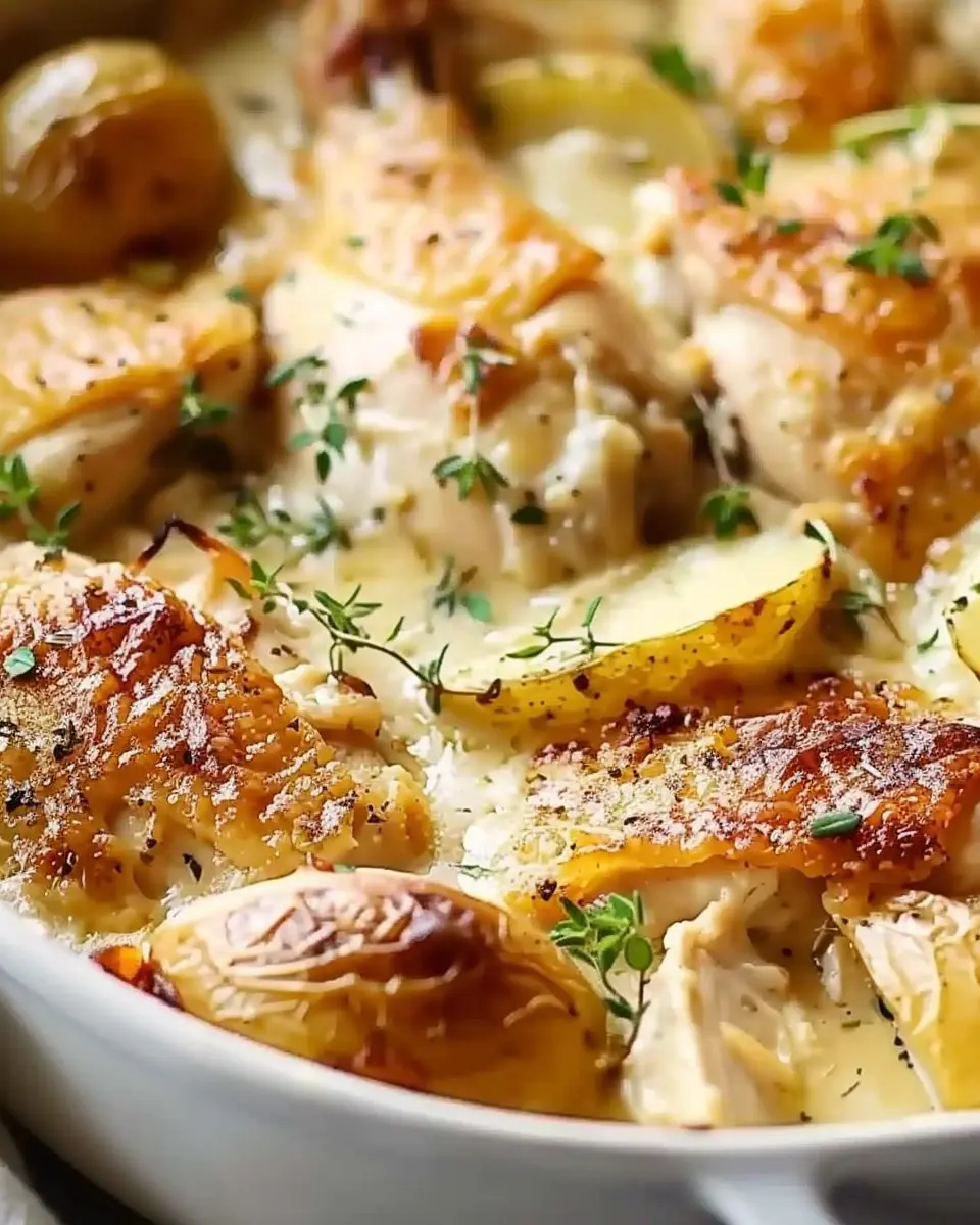 Creamy French Chicken Casserole with Turkey Bacon Delight