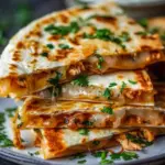 Cheesy Hot Honey Chicken Quesadillas