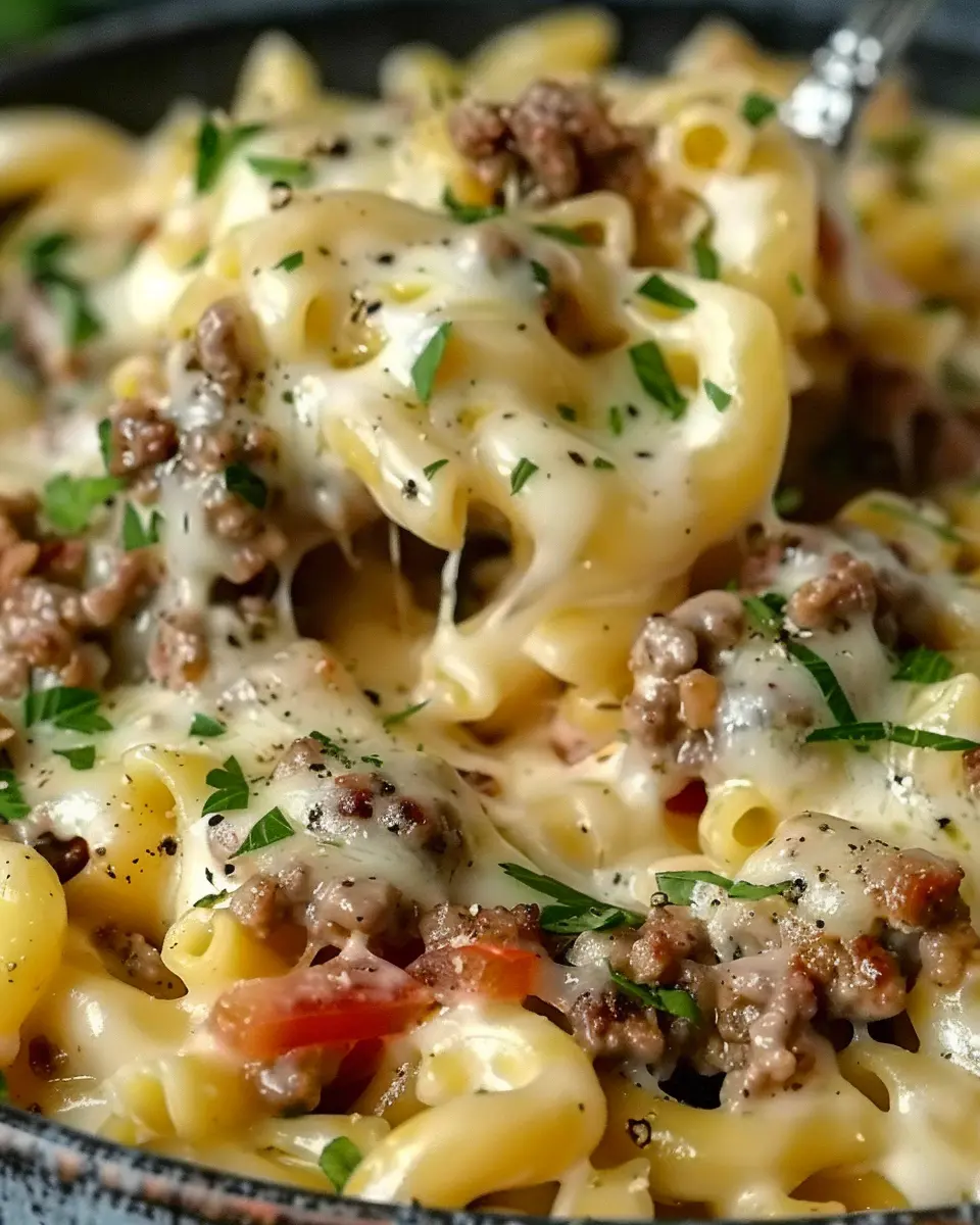 Loaded Cheeseburger Alfredo Pasta: Easy Indulgence for Weeknight Dinners