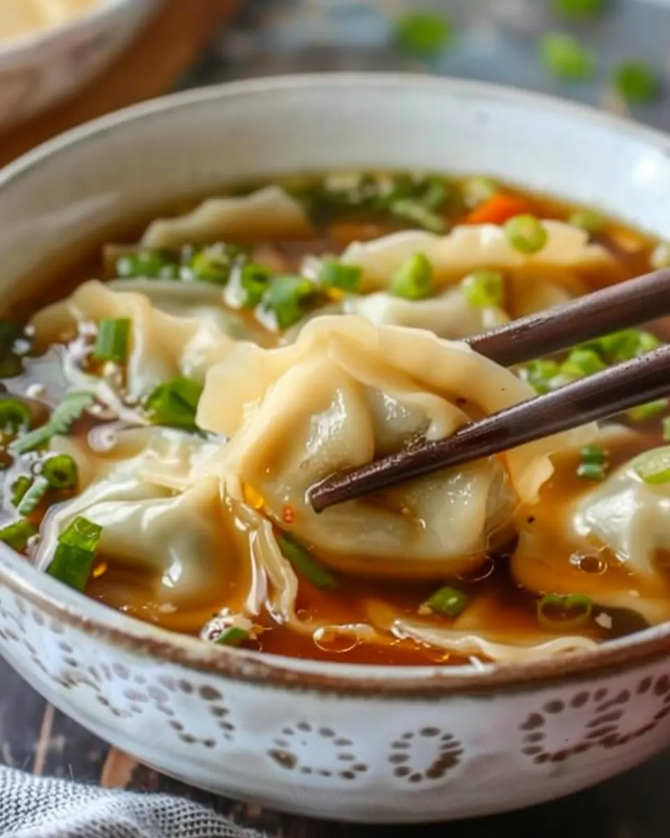 Potsticker Soup: Easy Comfort Food with Turkey Bacon &amp; Chicken Ham