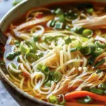 Aromatic Ginger Scallion Chicken Noodle Soup