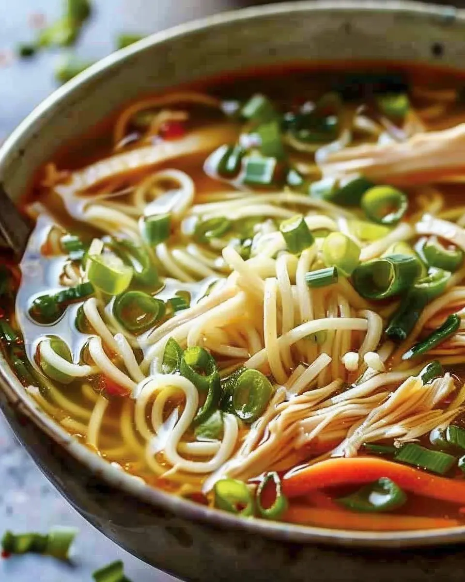 Aromatic Ginger Scallion Chicken Noodle Soup for Cozy Nights