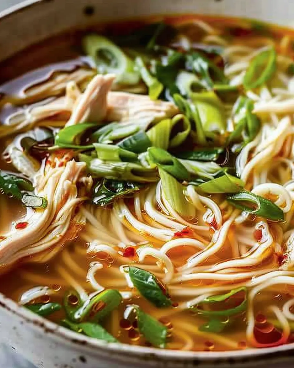 Aromatic Ginger Scallion Chicken Noodle Soup: Healthy and Cozy Delight