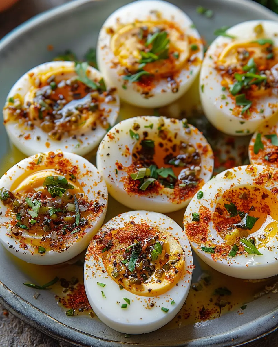 Cajun Boiled Eggs: Easy Spicy Snack with Turkey Bacon and Chicken Ham