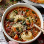 Creamy Tuscan Ravioli Soup
