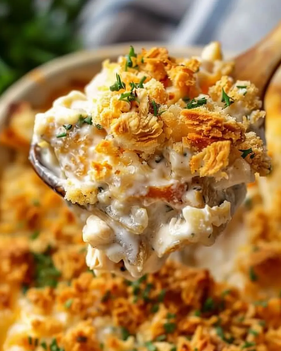 Million Dollar Chicken Casserole with Turkey Bacon Delight