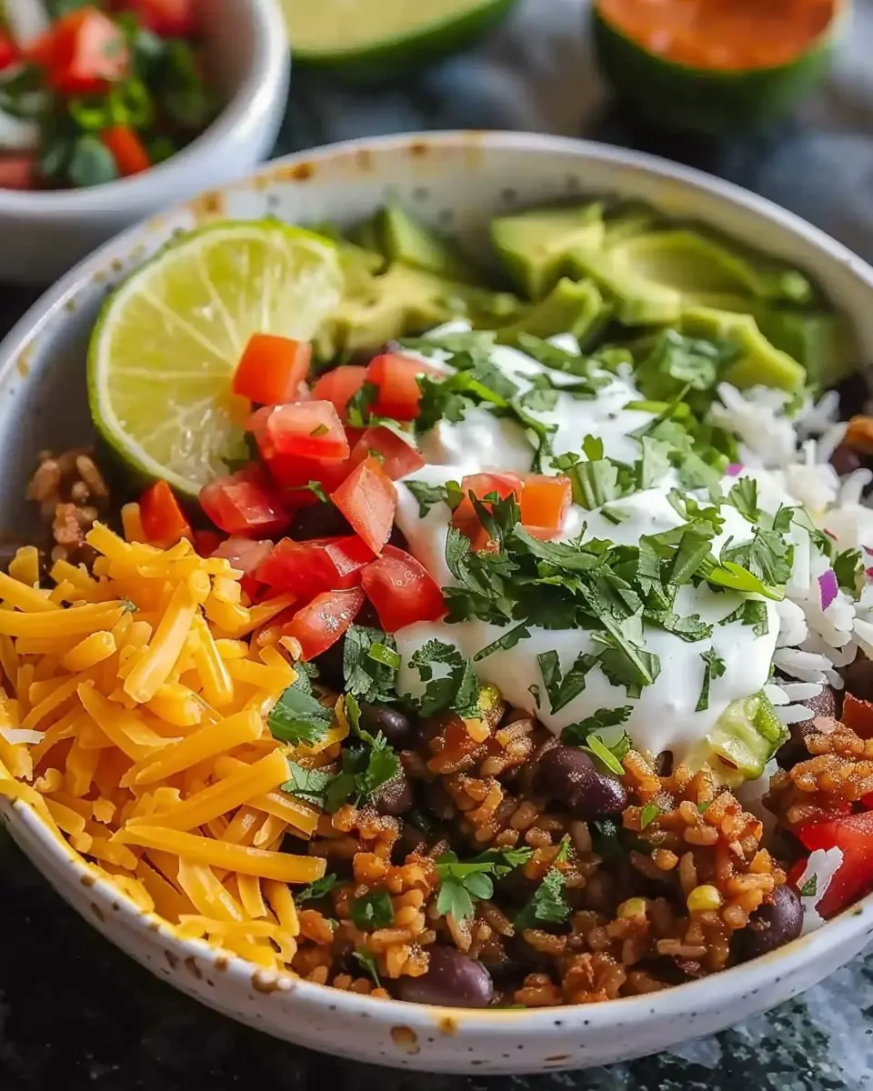 Taco Rice Bowl Delight: Easy Recipe with Turkey Bacon and Beef