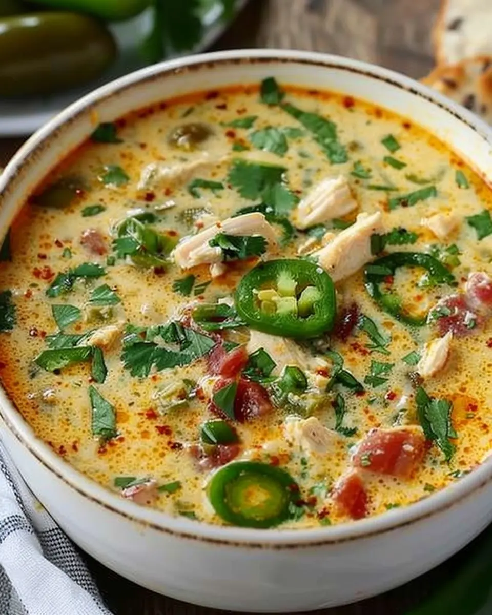 Spicy Jalapeño Popper Chicken Soup